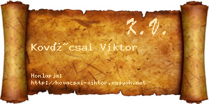 Kovácsai Viktor névjegykártya